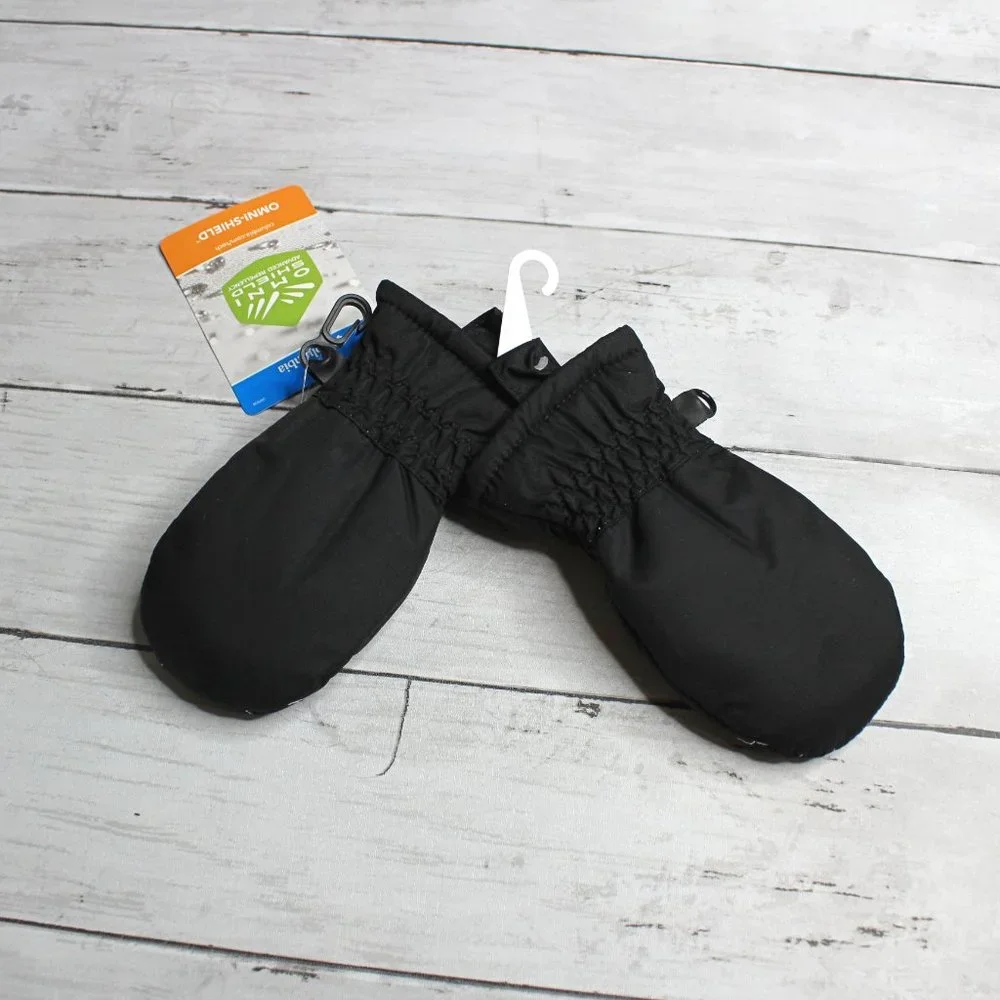 Columbia Baby Boy's Black Winter Mittens Infant One Size Zipper